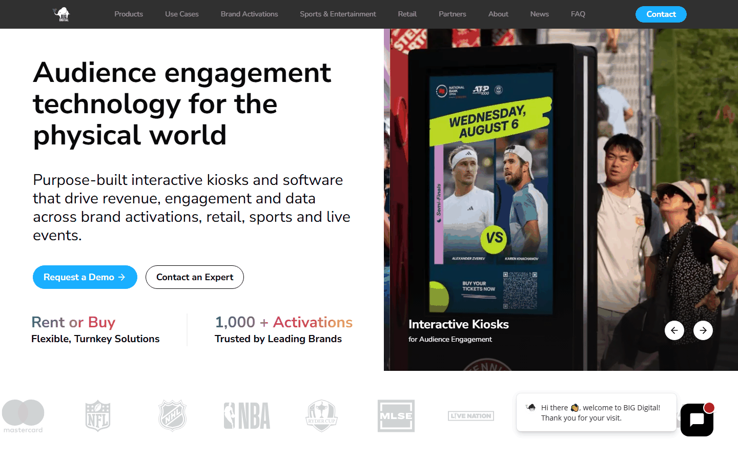 Big Digital live website — desktop view