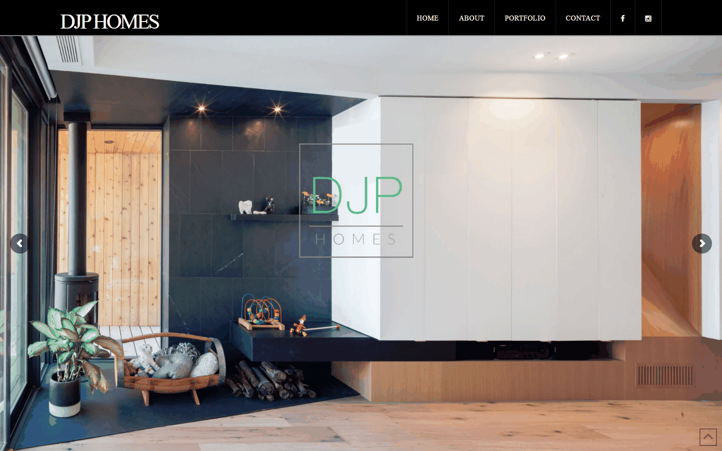 DJP Homes live website — desktop view