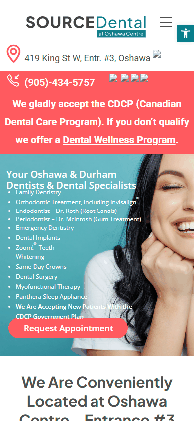 Dr. Gold’s Source Dental live website — mobile view