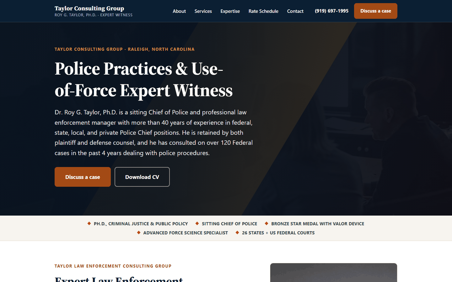 Taylor Consulting Group live website — desktop view